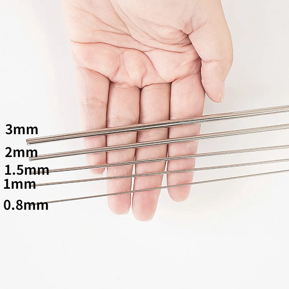 MBLUE 20 x drut sprężynowy ze stali nierdzewnej, 50 cm, twardy drut, drut prosty, drut sprężynowy (20 szt., 0,8 mm)