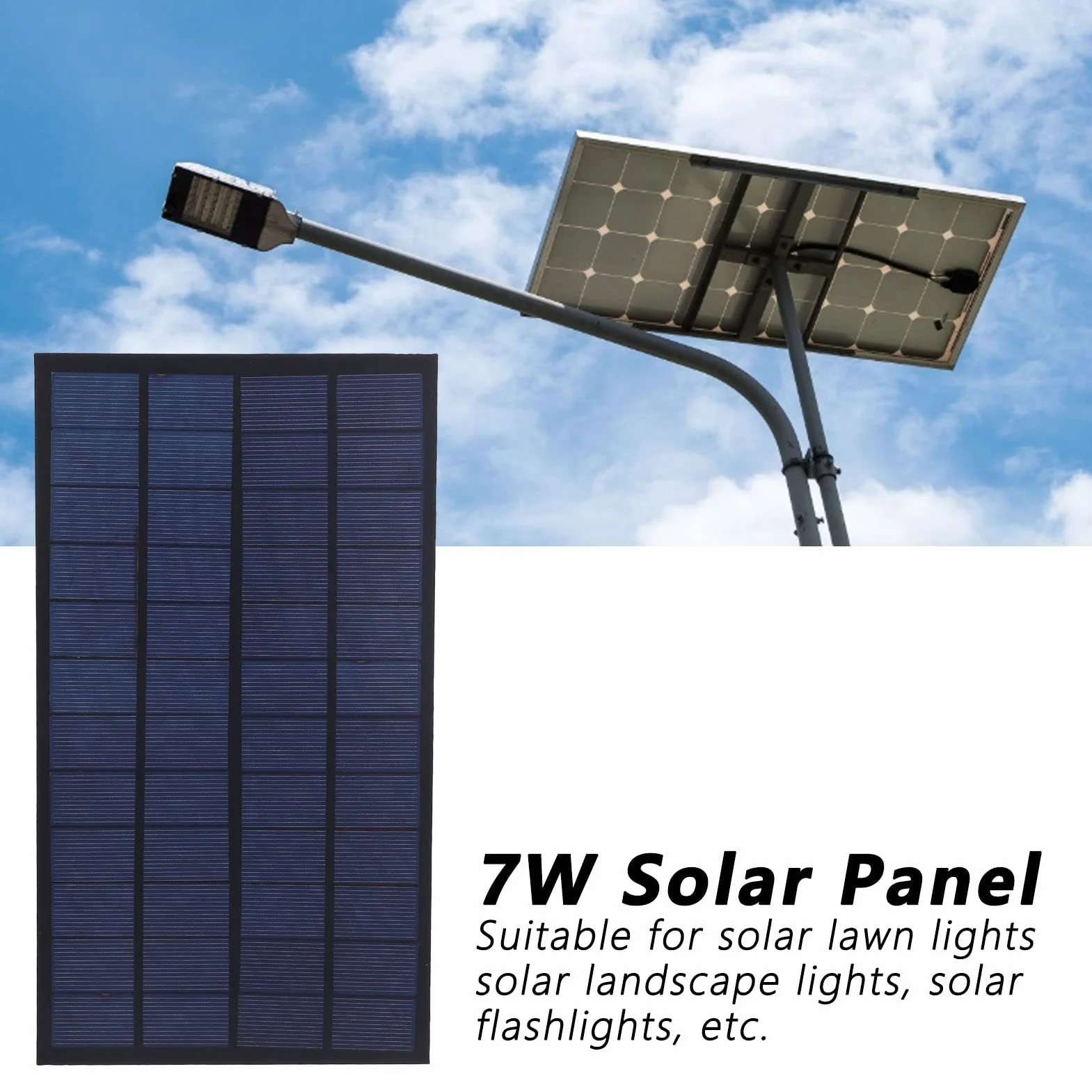 szt. DC 12V 7W Mini Panel Słoneczny, Polikrystaliczne Panele Słoneczne, Wysoki Współczynnik Konwersji Słoneczna ładowarka Epoksydowa do światła Trawnika