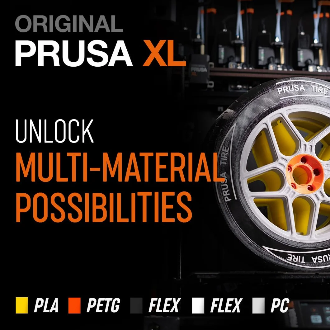 Original PRUSA Drukarka 3D XL zmontowana 5 głowic narzędziowych, drukarka 3D CoreXY na dużą skalę, zmontowana i przetestowana, pojemność konstrukcji 35 x 30 cm x 40 cm, 5 głowic