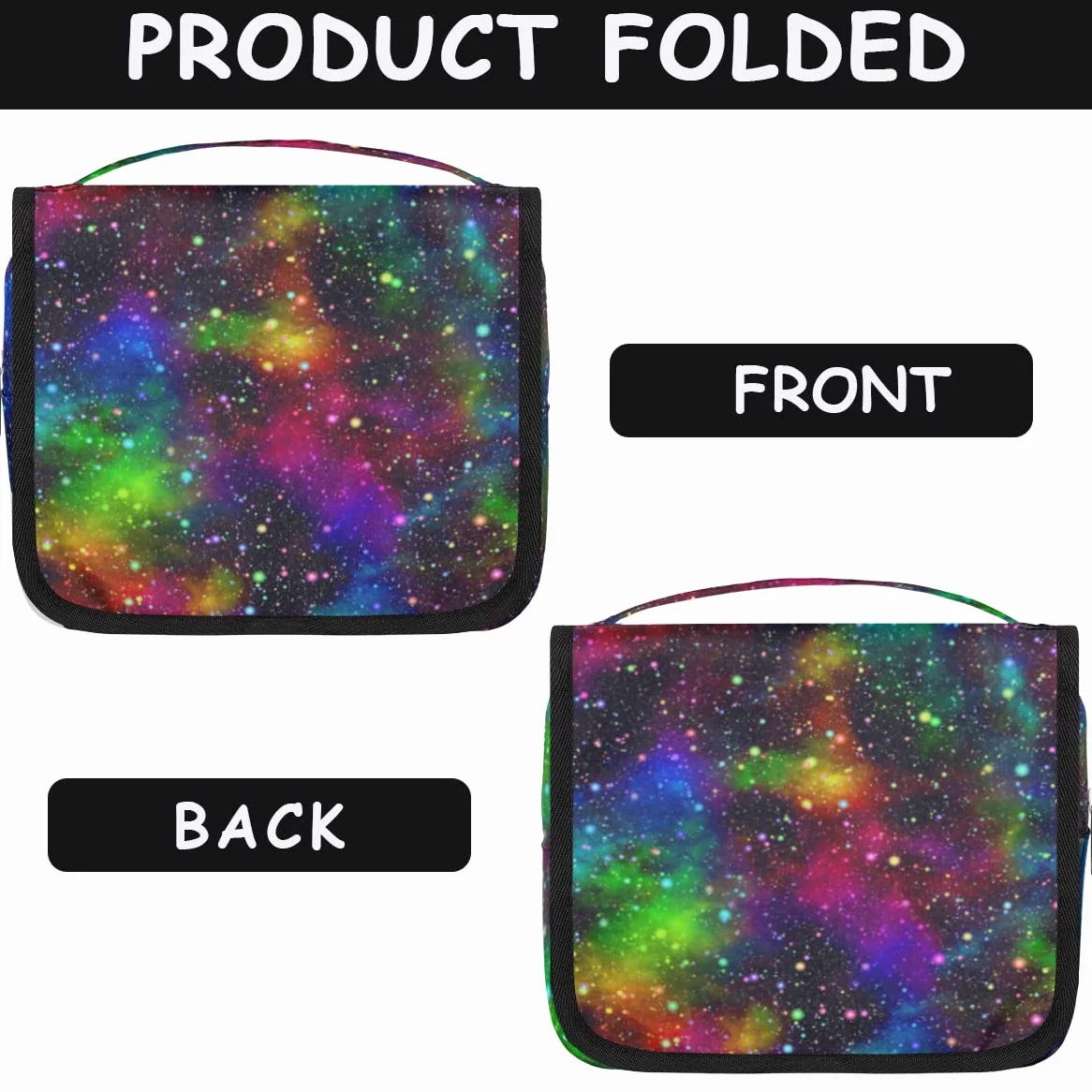 Galaktyka Kolorowa Podróżna Kosmetyczka Abstrakcyjna Galaktyka Mycie Torba Unisex Wiszące przybory toaletowe Kosmetyczka Organizer do makijażu, wielobarwny, Jeden rozmiar