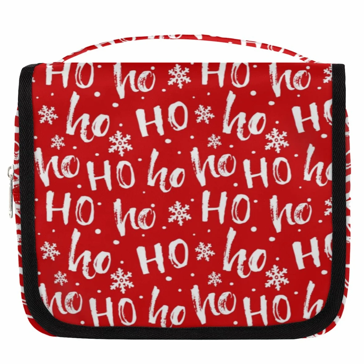 Świąteczna podróżna kosmetyczka Boże Narodzenie Ho List Wash Pouch Bag Unisex Wiszące przybory toaletowe Kosmetyczka Organizer do makijażu, wielobarwny, Jeden rozmiar