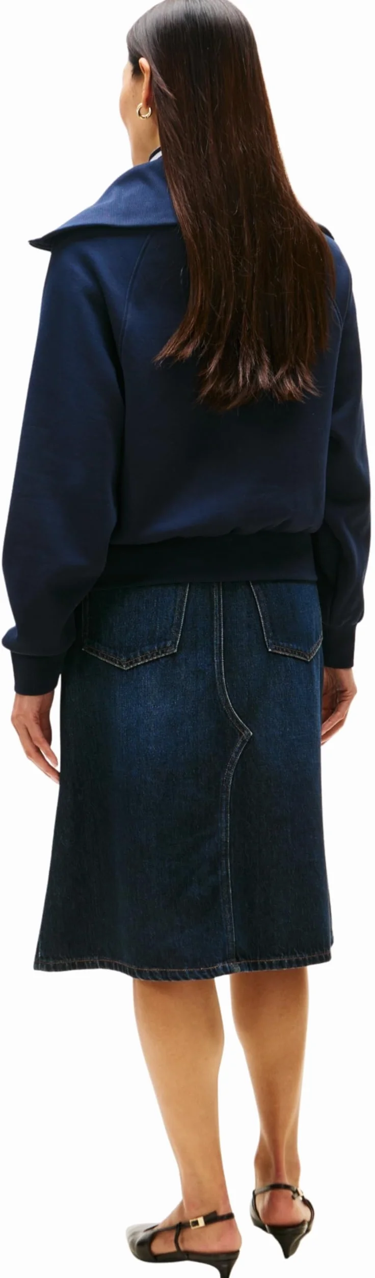 Tommy Hilfiger Damska klasyczna bluza polarowa z zamkiem błyskawicznym WW0WW46632, niebieska, XXXL, Niebieski (Dark Night Navy), 3XL duże rozmiary wysoki