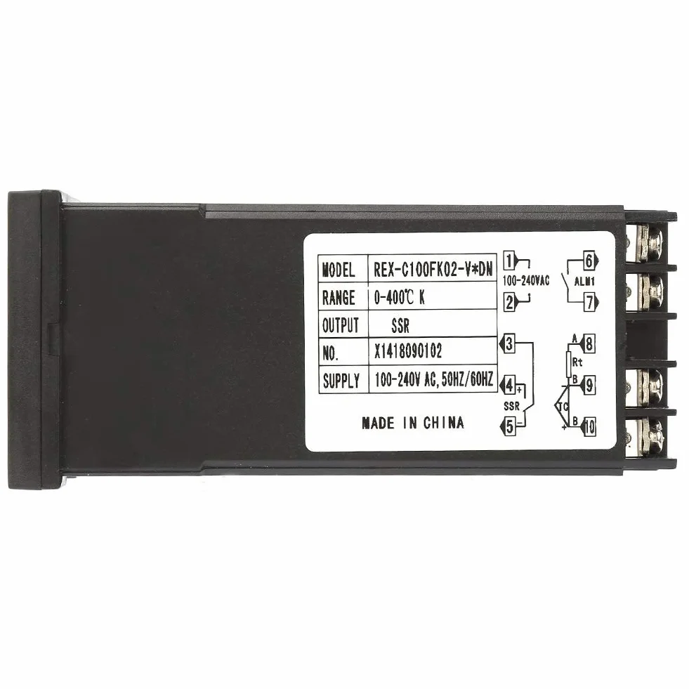 Zestaw regulatora temperatury PID cyfrowy z SSR 25A, termopara M6 K 1m, zakres 0-400°C, sterownik do pieca i grzania, kompatybilny AC110-240V