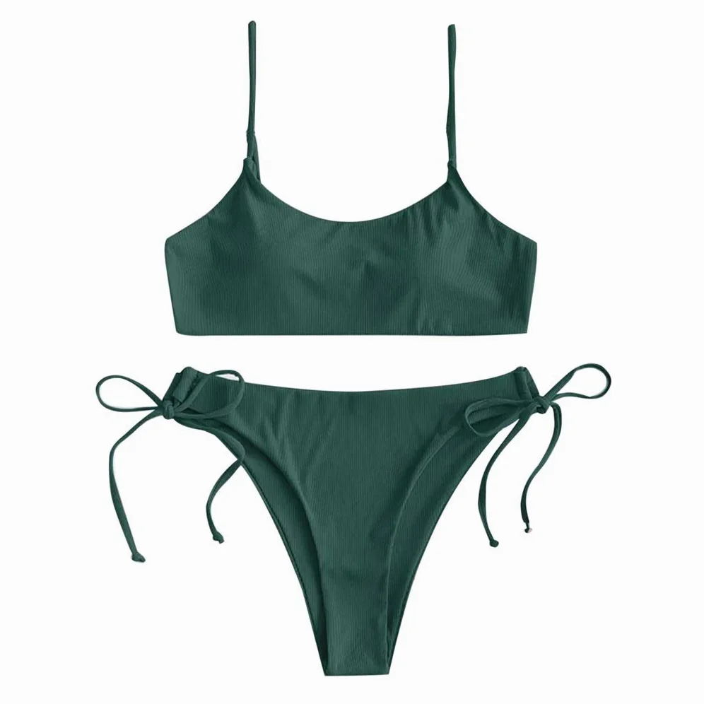 Letni komplet bikini w jednolitym kolorze Moda damska Bikini z wysokim stanem Push Up usztywniany strój kąpielowy Bandaż Stroje kąpielowe Damskie stroje kąpielowe (kolor: czarny, rozmiar: średni) (z