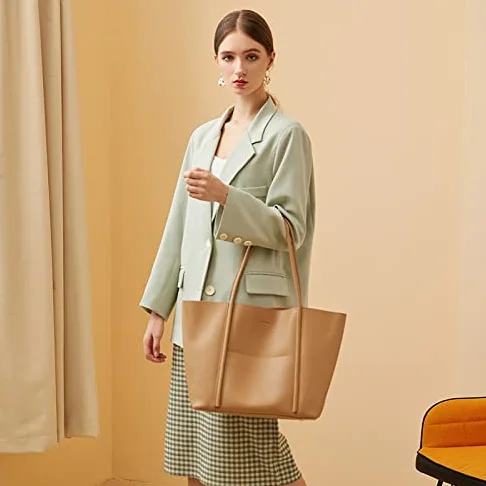Prawdziwa skóra bydlęca - torebka damska na zakupy prezenty dla kobiet duża pojemność crossbody zamek błyskawiczny praca dojeżdżający do pracy na ramię vintage, Herbata mleczna, Large
