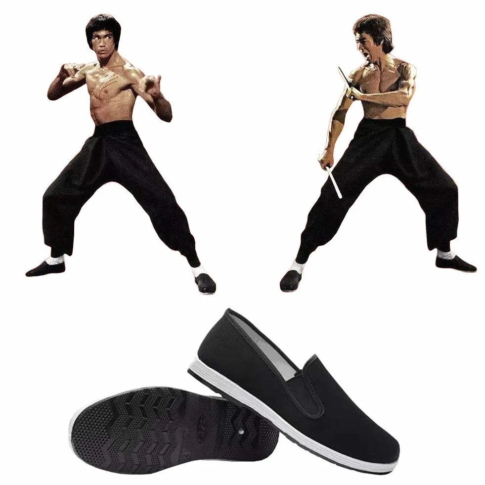 Kung Fu Tai Chi buty do sztuk walki, gumowa podeszwa, uniseks, płótno, antypoślizgowe, modne, Qigong, trener, czarne