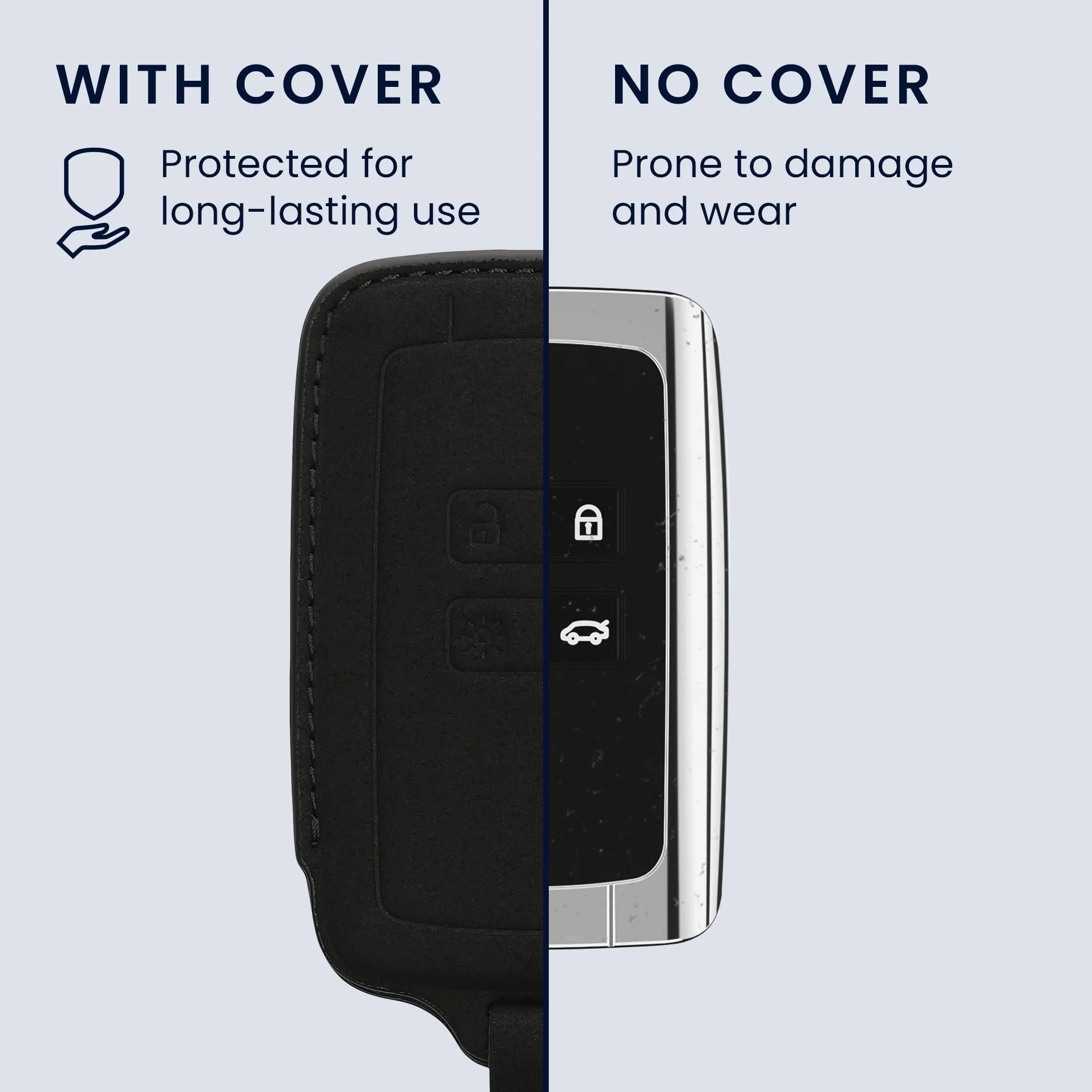 kwmobile Etui na kluczyki samochodowe kompatybilne z Renault z 4-przyciskowym kluczem samochodowym (tylko Keyless Go), matowe etui na kluczyki samochodowe ze skóry PU z brelokiem, pokrowiec na brelok