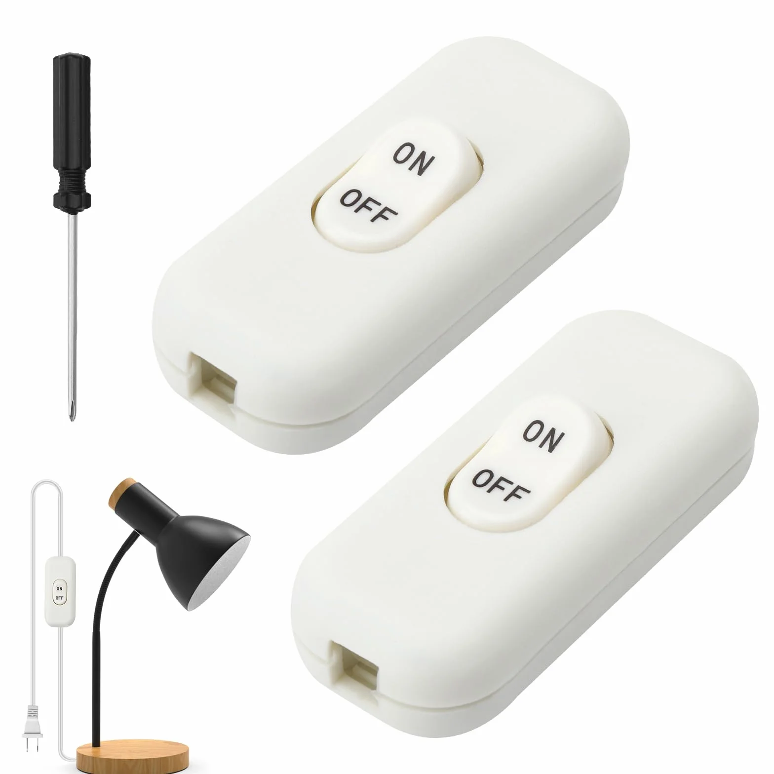 2 przełączniki lampy, 2-3-biegunowy przełącznik kablowy, wyłącznik pośredni, przełącznik dźwigniowy 250 V, kabel przełącznika lampy, przełącznik, wyłącznik pośredni do