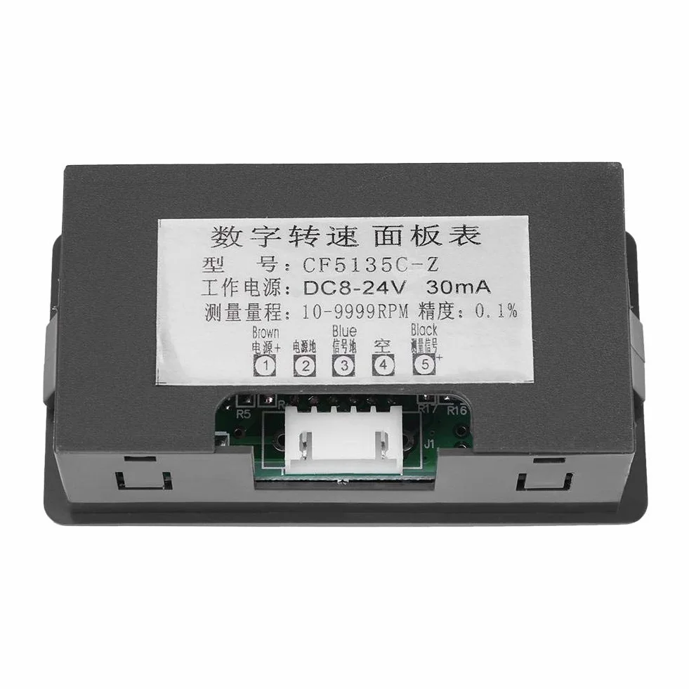 Tachometr, Fydun 4 cyfrowy czerwony / niebieski tachometr LED RPM prędkościomierz + czujnik zbliżeniowy holu NPN (czerwony)