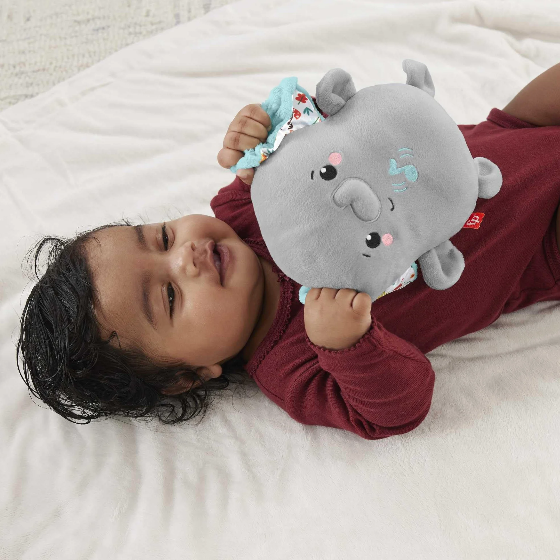 Fisher-Price Słonik Uspokajacz Muzyka i wibracje, przenośny uspokajacz z muzyką i wibracjami dla noworodków i niemowląt, HML65