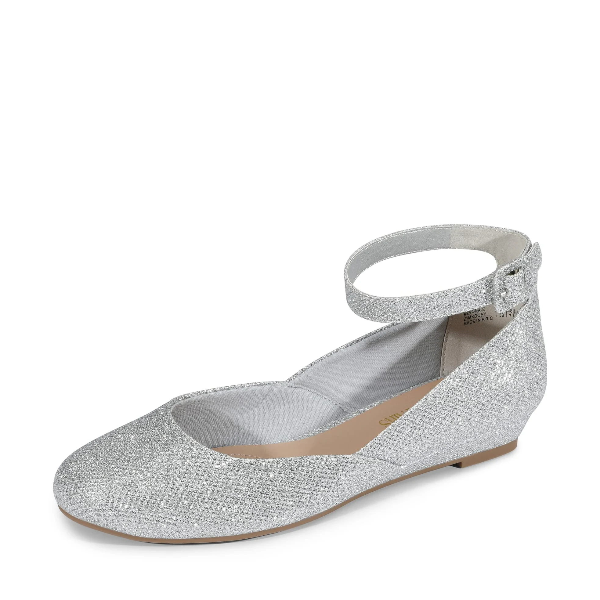 DREAM PAIRS Baleriny damskie baleriny z paskiem, baleriny damskie, eleganckie płaskie buty REVONA-E