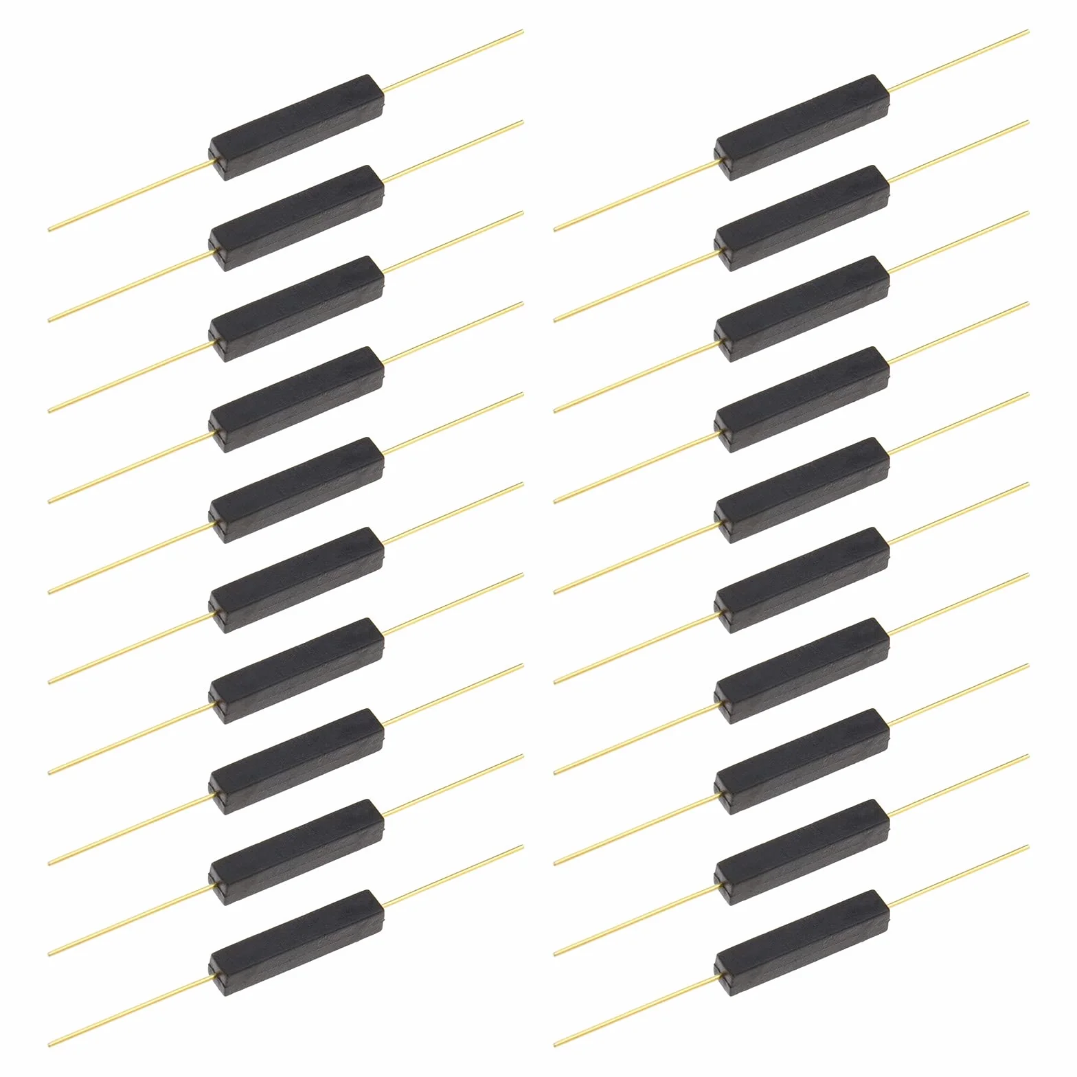 20 x przełącznik trzcinowy normalnie otwarty magnetyczny przełącznik indukcyjny z tworzywa sztucznego antyinterferencyjne 100 V do bieżni i wyłącznika 2,5 x 14 mm