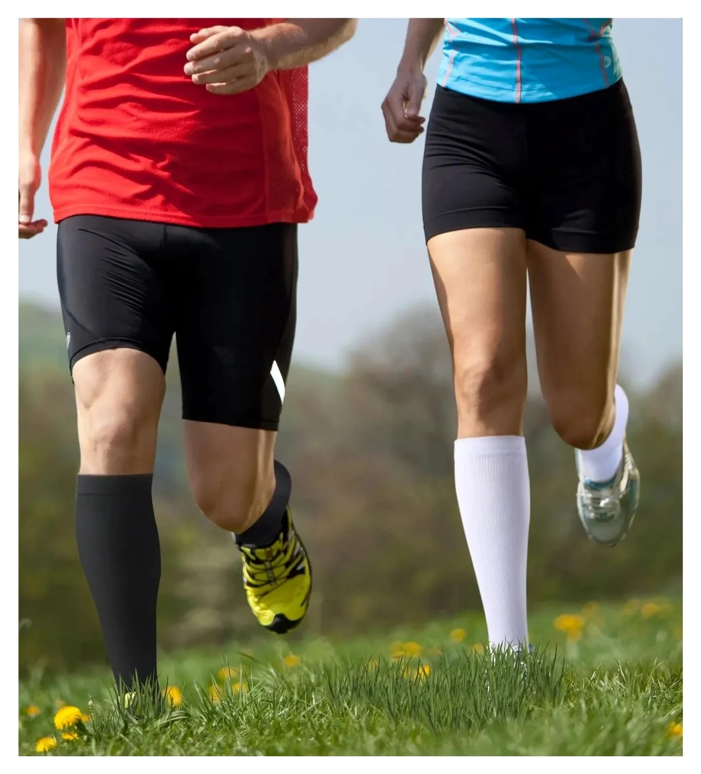 3/6/7 par skarpety kompresyjne damskie 20-30 Mmhg medyczny obrzęk ciąża krążące skarpety do kolan męskie skarpety sportowe żylaki