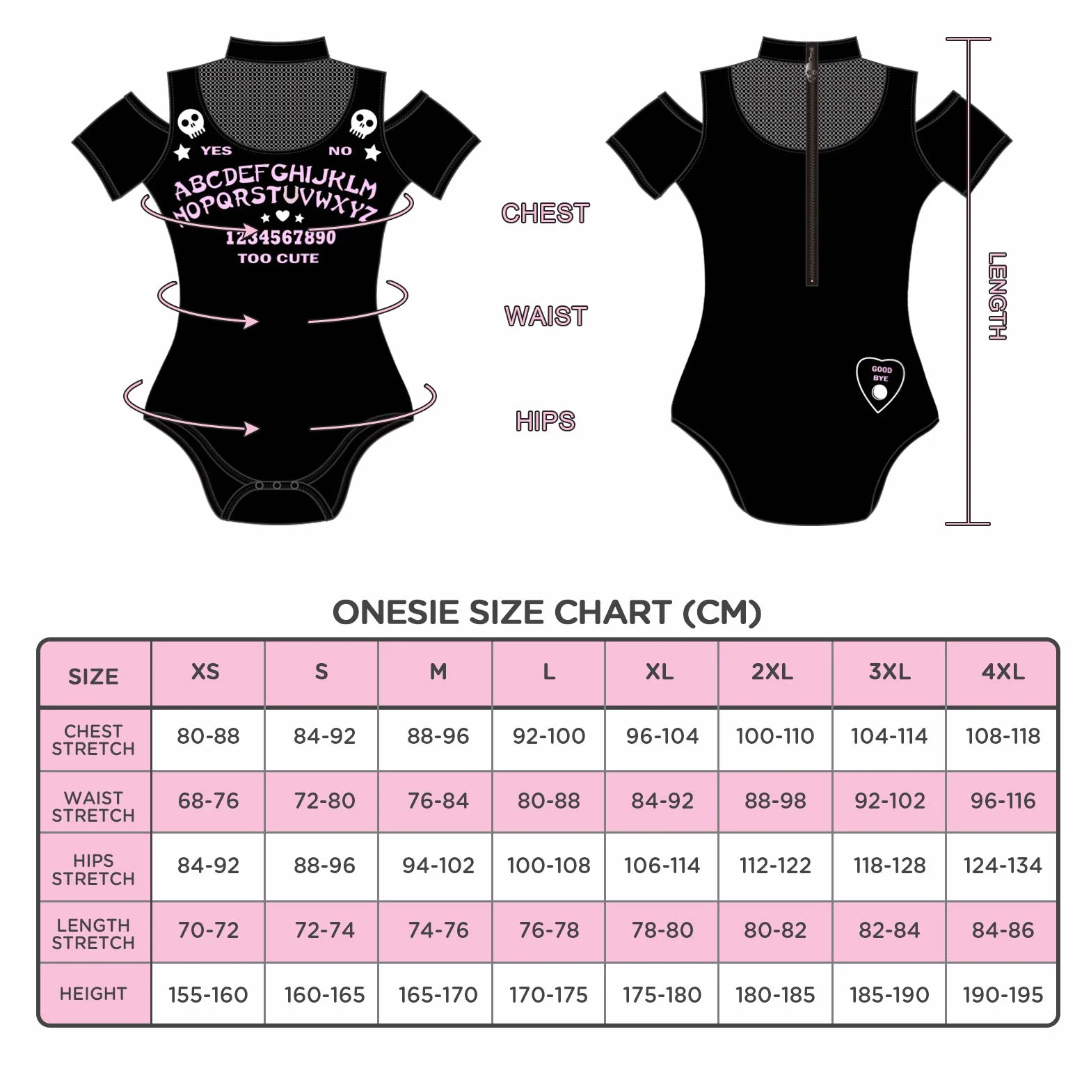 LittleForBig Bawełniany śpioszki Onesie odzież klubowa goth Bodysuit-Spirit Board Onesie