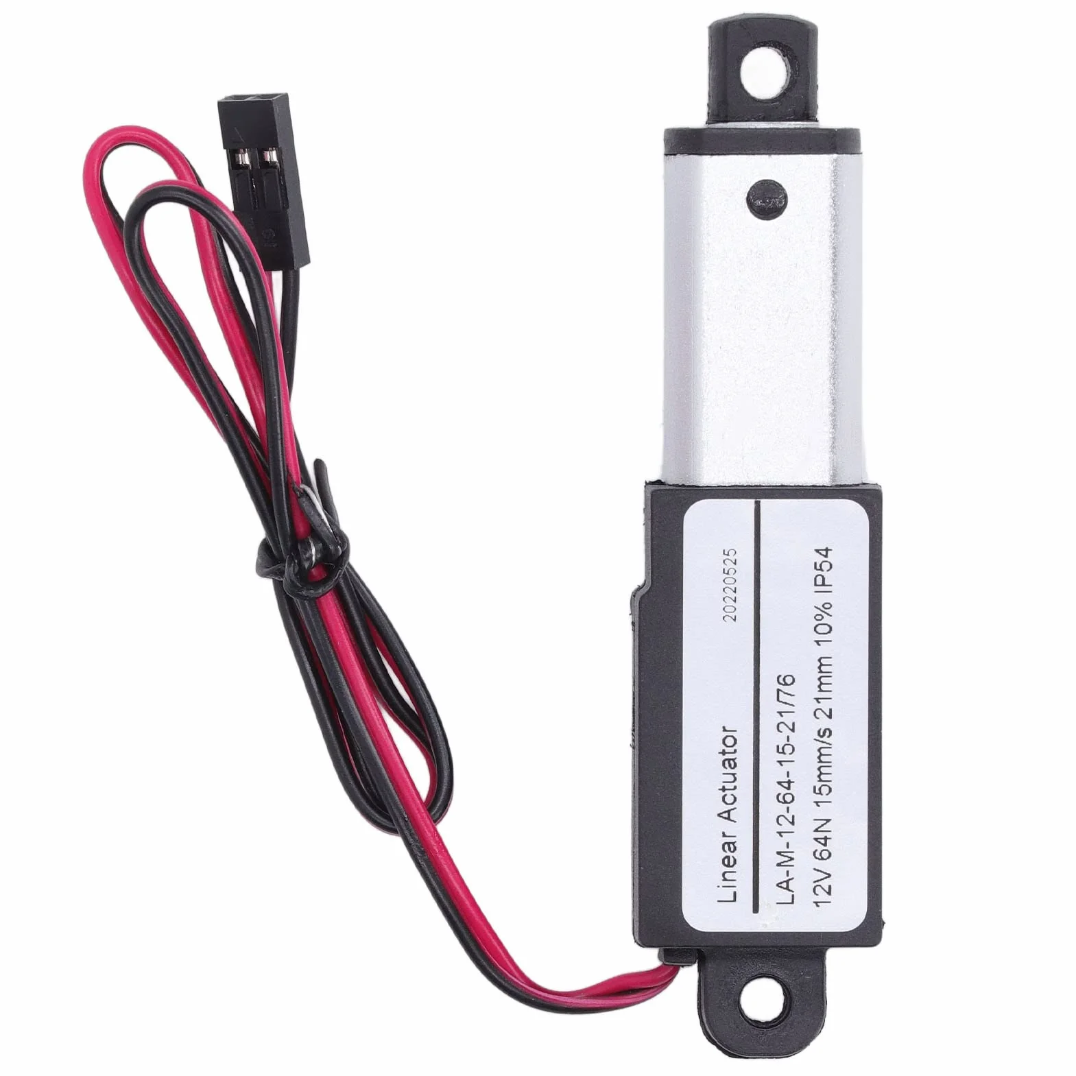 Mini Elektryczny Siłownik Liniowy 12V, 64N 15mm/s Mały Siłownik Liniowy z Uchwytami Montażowymi, Wodoodporny Siłownik Ruchu IP54 do Automatyki Domowej (21 mm)