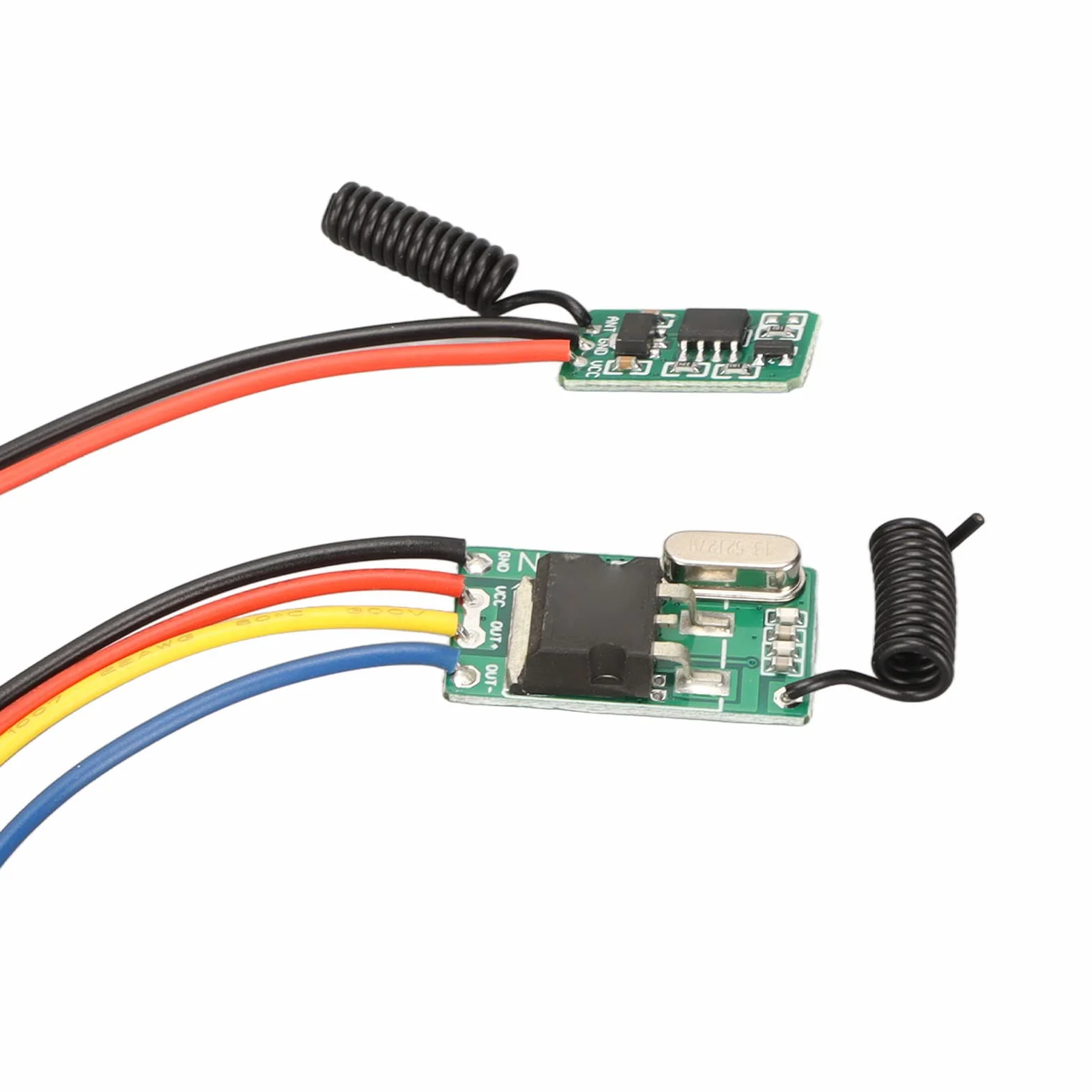 Zestaw Przełączników Zdalnego Sterowania RF, w Tym Odbiornik DC6V do 36V i Nadajnik DC5V do 24V Mini Przełącznik RF Bezstykowa Mała Płytka PCB 433MHz do Drzwi ściennych