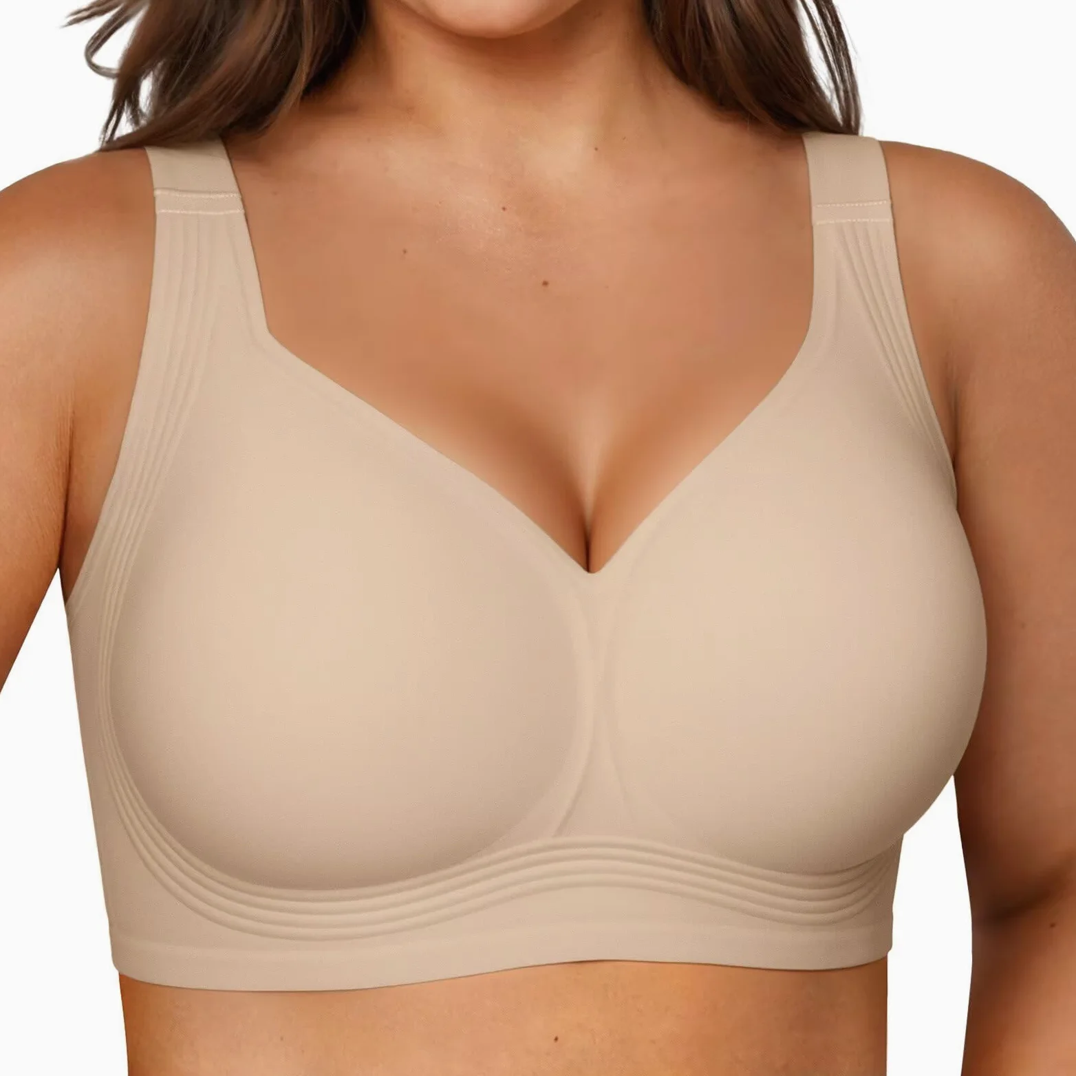 Vertvie Galaretowe biustonosze dla kobiet, plus size, minimalizator, miękki, bezprzewodowy, push-up, pełne wsparcie, dla osób starszych, biustonosz zakrywający plecy