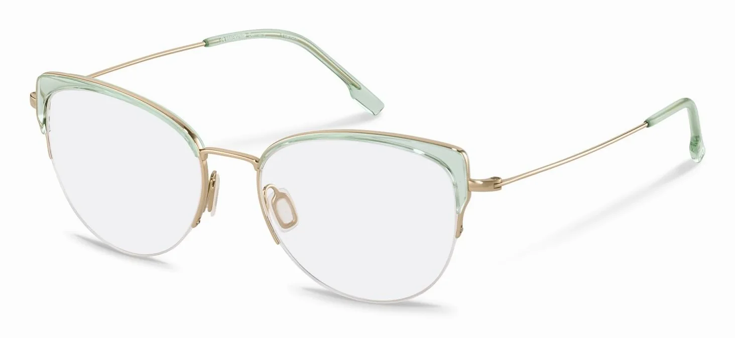 Rodenstock Female R7139-B-5218-140-0000-E57 receptujące ramki, jasnozielone, złote, 52, jasnozielony, złoty, 52