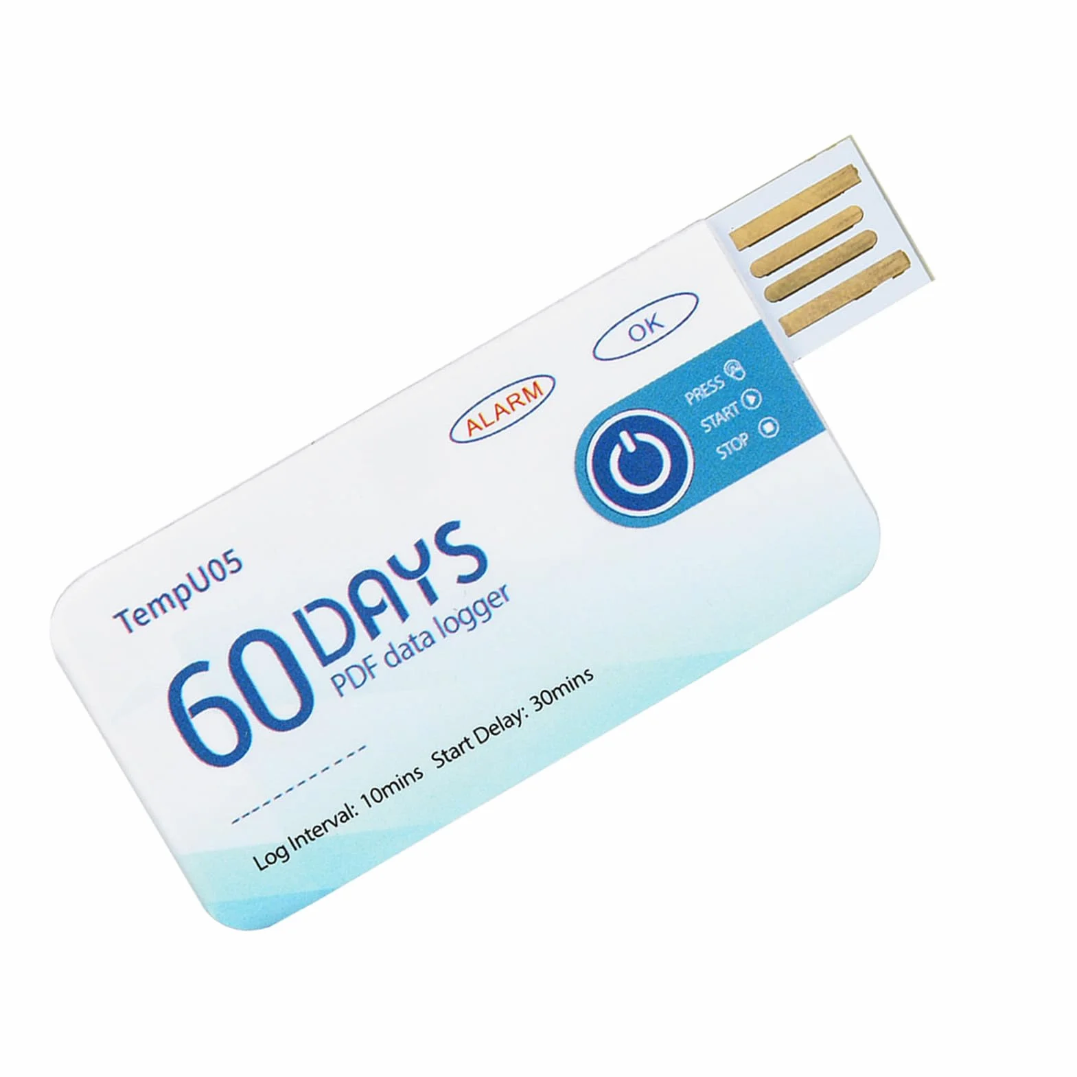 Rejestrator Temperatury, Przechowuj 10000 Danych Rejestrator Temperatury USB o Wysokiej Czułości dla Produktów Chemicznych do Procesu Przechowywania żywności (TempU05)