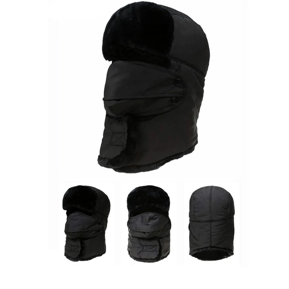 Czapka zimowa męska Lei Feng Hat Neck Czapka zewnętrzna Ciepła damska czapka bawełniana Zagęszczona czapka zimna (kolor: D, rozmiar: jeden rozmiar)