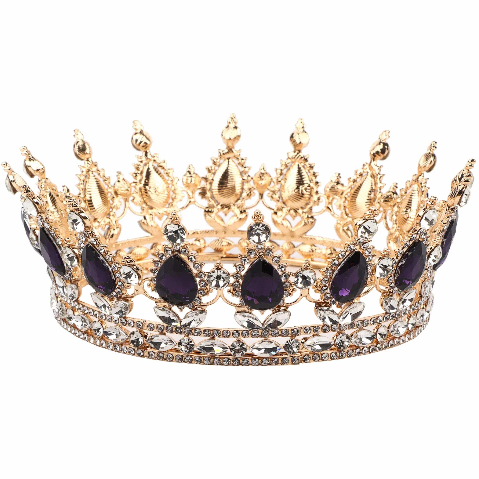 Korona dla dorosłych i panny młodej, tiara ozdoba do włos, [Stop metali], stras.