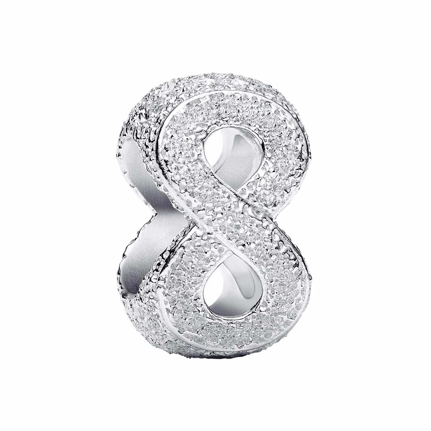 PANDORA Moments 794523C00 strukturalny symbol nieskończoności, mini charms ze srebra wysokiej próby, kompatybilny z Moments