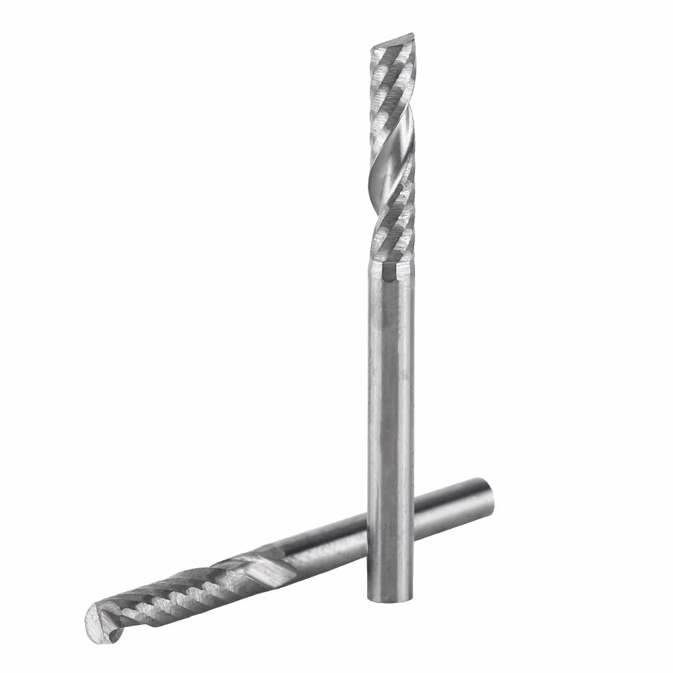 5 Sztuk 1/8 Shank Pojedynczy Rowek Frez Trzpieniowy Frez CNC Bit Narzędzie z Węglika Wolframu do Akrylu, Pcv, MDF, Cięcia Drewna