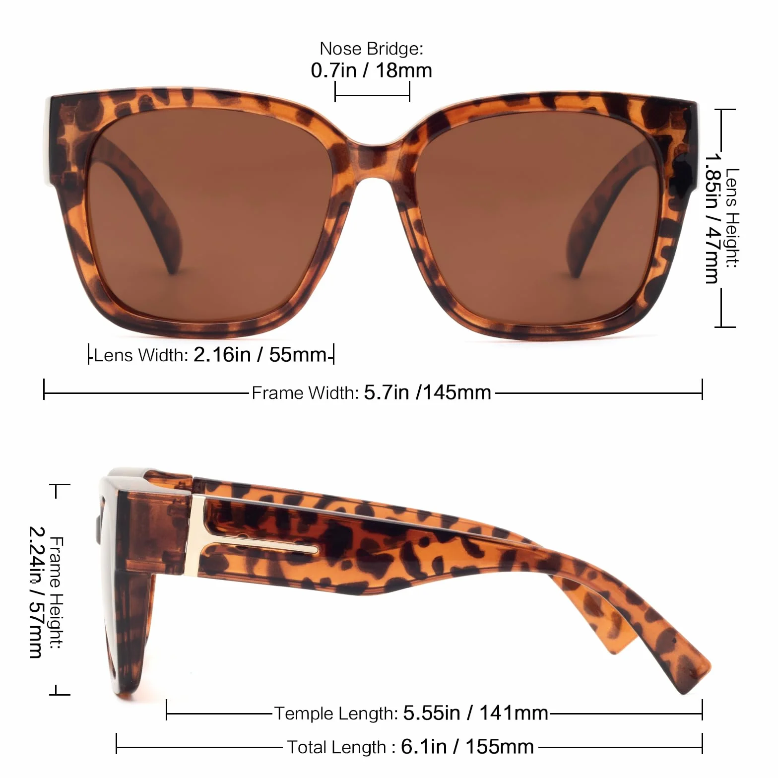 Face Shadow Okulary przeciwsłoneczne z polaryzacją, dla osób noszących okulary, ochrona przed promieniowaniem UV, ultra lekkie