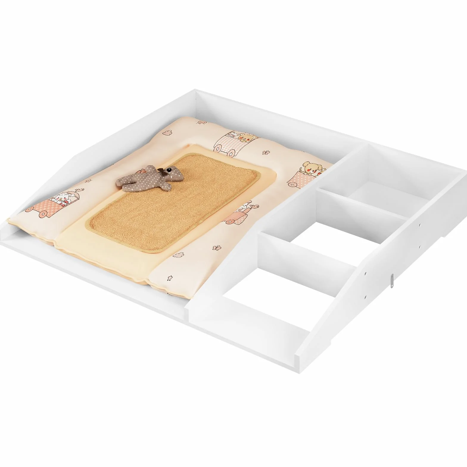WOLTU Przewijak do komody, z płyty MDF, 80 x 74,5 x 13,5 cm, mata do przewijania dla niemowląt z regulacją wysokości, pasuje do komody o głębokości 47,5-50 cm, biała