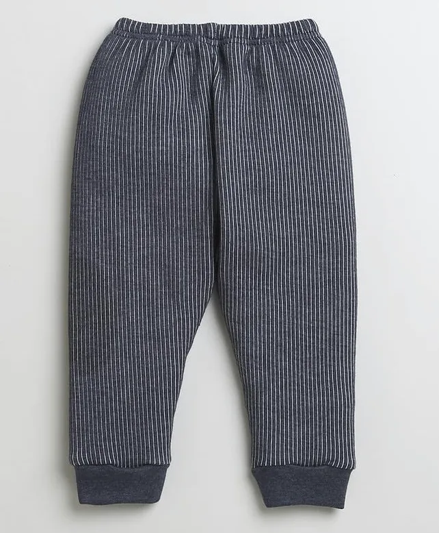 BUMZEE Peb9636 T-shirt termiczny i spodnie do biegania dla chłopców, pełne rękawy, bawełna, ciemnoszary
