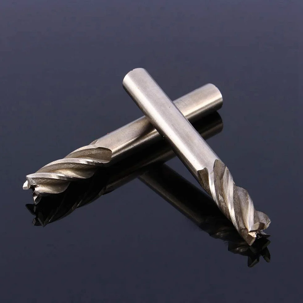 Frez do stali 8 mm, frez cylindryczny ogon HSS CNC, zestaw frezów z palcami narzędzie do wiertła z prostym palcem do centrów obróbki danych CNC, rzeźbione, 1 sztuka