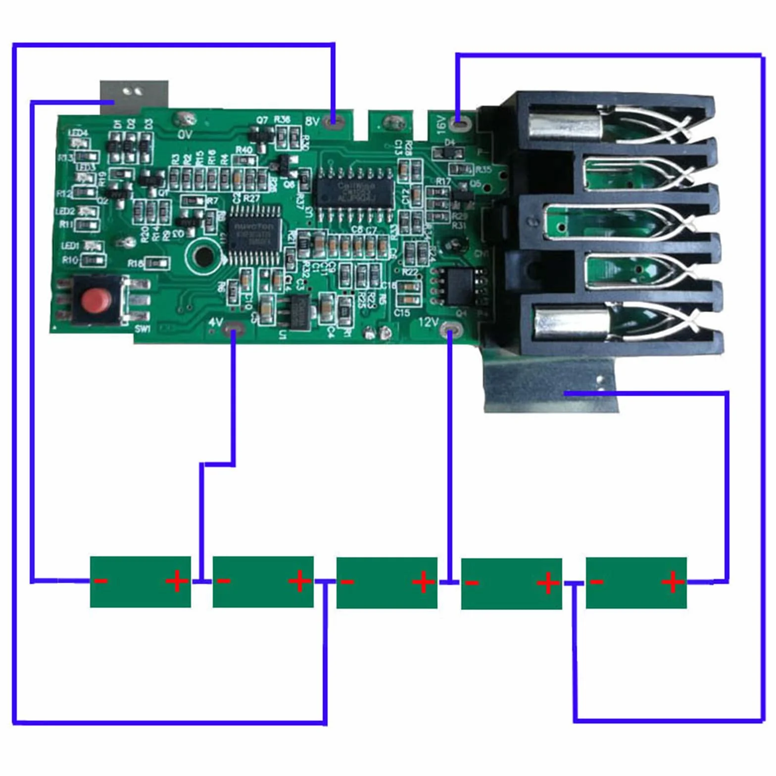 M18 płytka PCB PCB ochrona obwodu obwodu ładowania do Milwaukee 18 V bateria litowo-jonowa naprawa części akcesoria