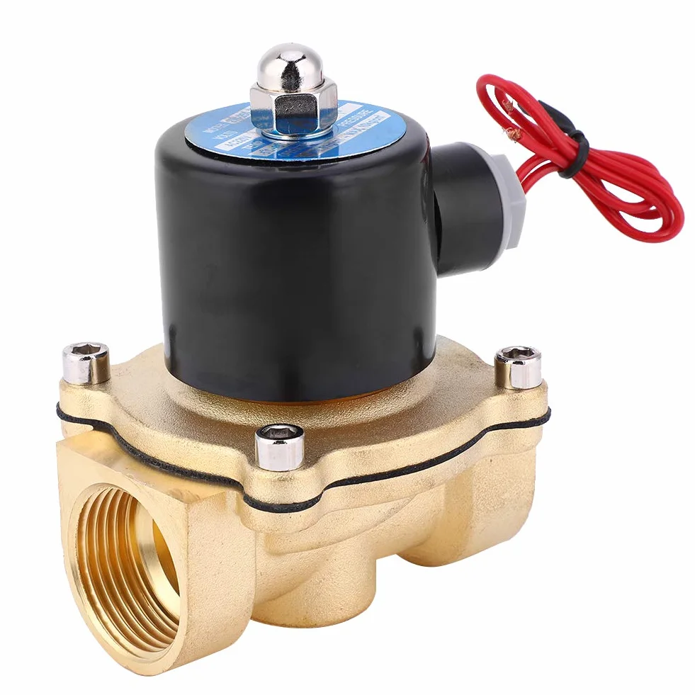 Elektryczny zawór elektromagnetyczny, 1" BSPP 2W250-25 Mosiężny elektryczny zawór elektromagnetyczny Wodoodporny, szczelny, normalnie zamknięty zawór do oleju wodno-powietrznego (2W-250-25 24V)