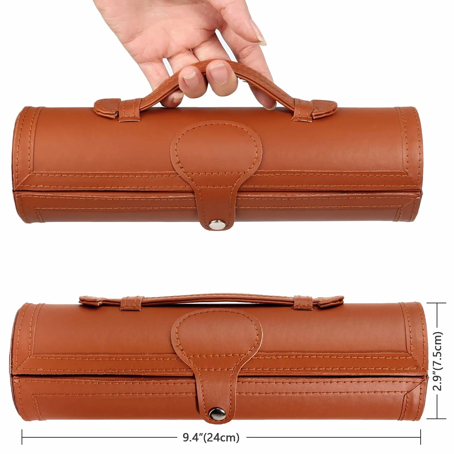 Zestaw szczotek do butów z połyskiem, ekoskóra, eleganckie etui, 12-częściowy