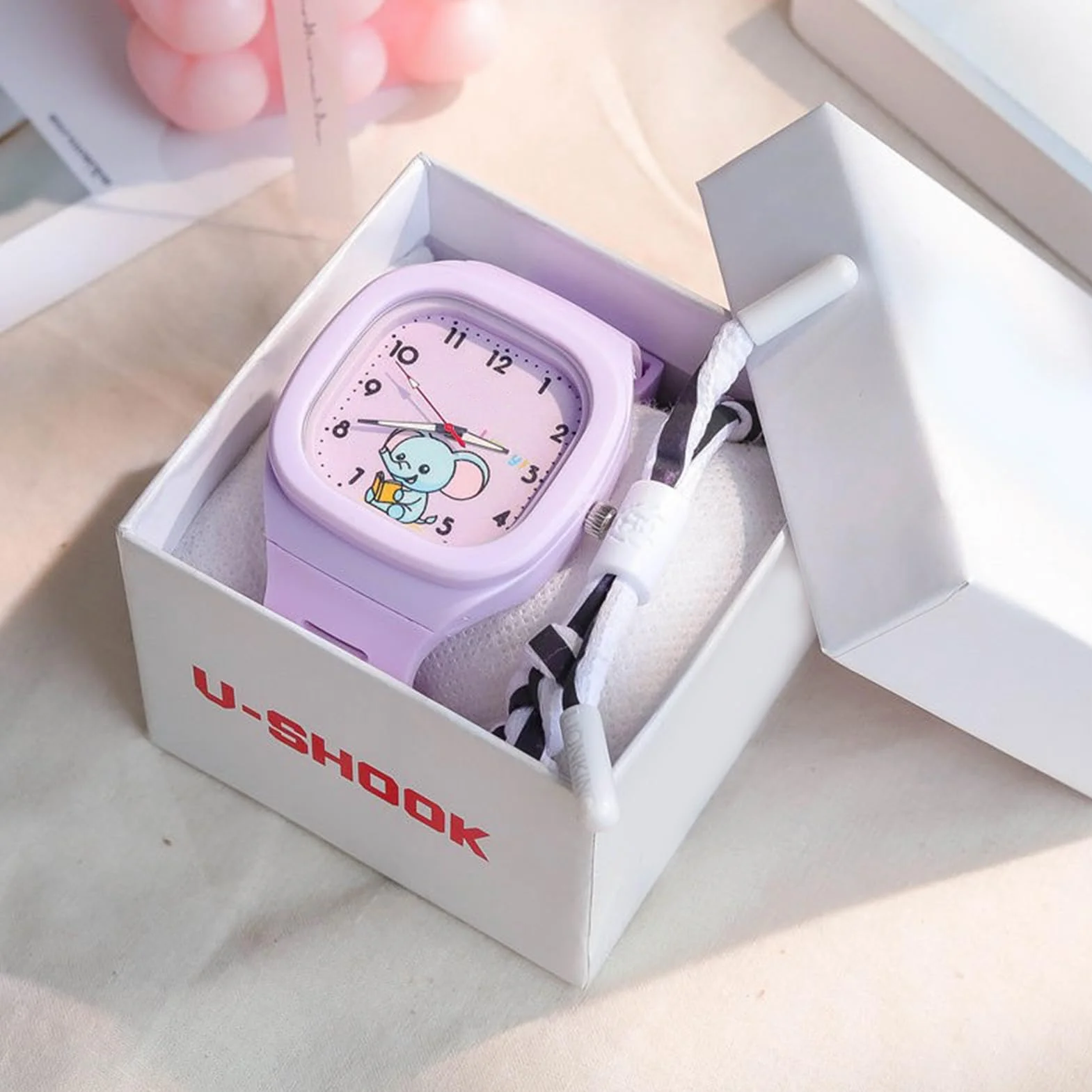 Return Cartoon Digital Watch - Sports Luminous Square Watch dla studentów | Wodoodporny cyfrowy zegarek z kreskówką dla dzieci, kwadratowy świecący zegarek dla dzieci