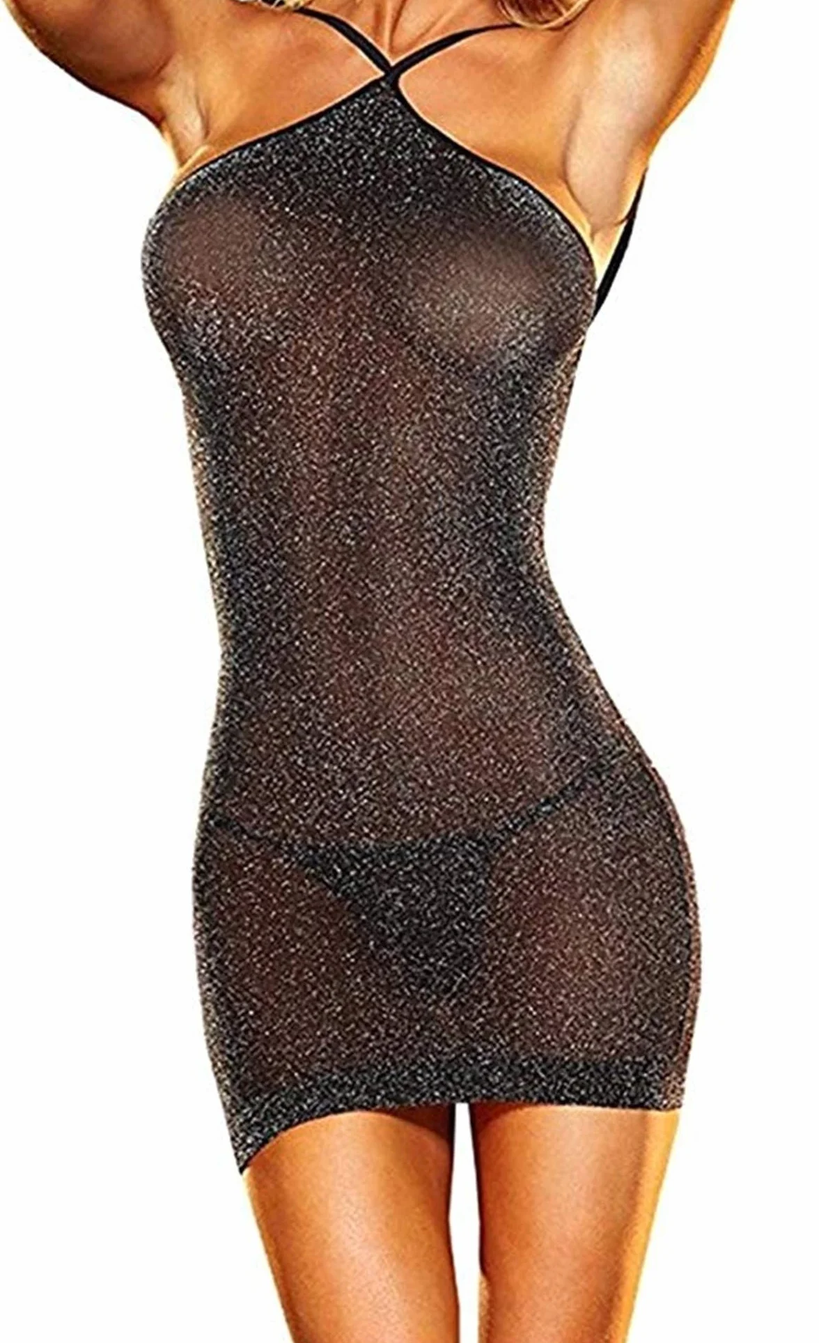 Seksowna Bielizna Erotyczna Damska Minisukienka Wetlook Bodycon Clubwear