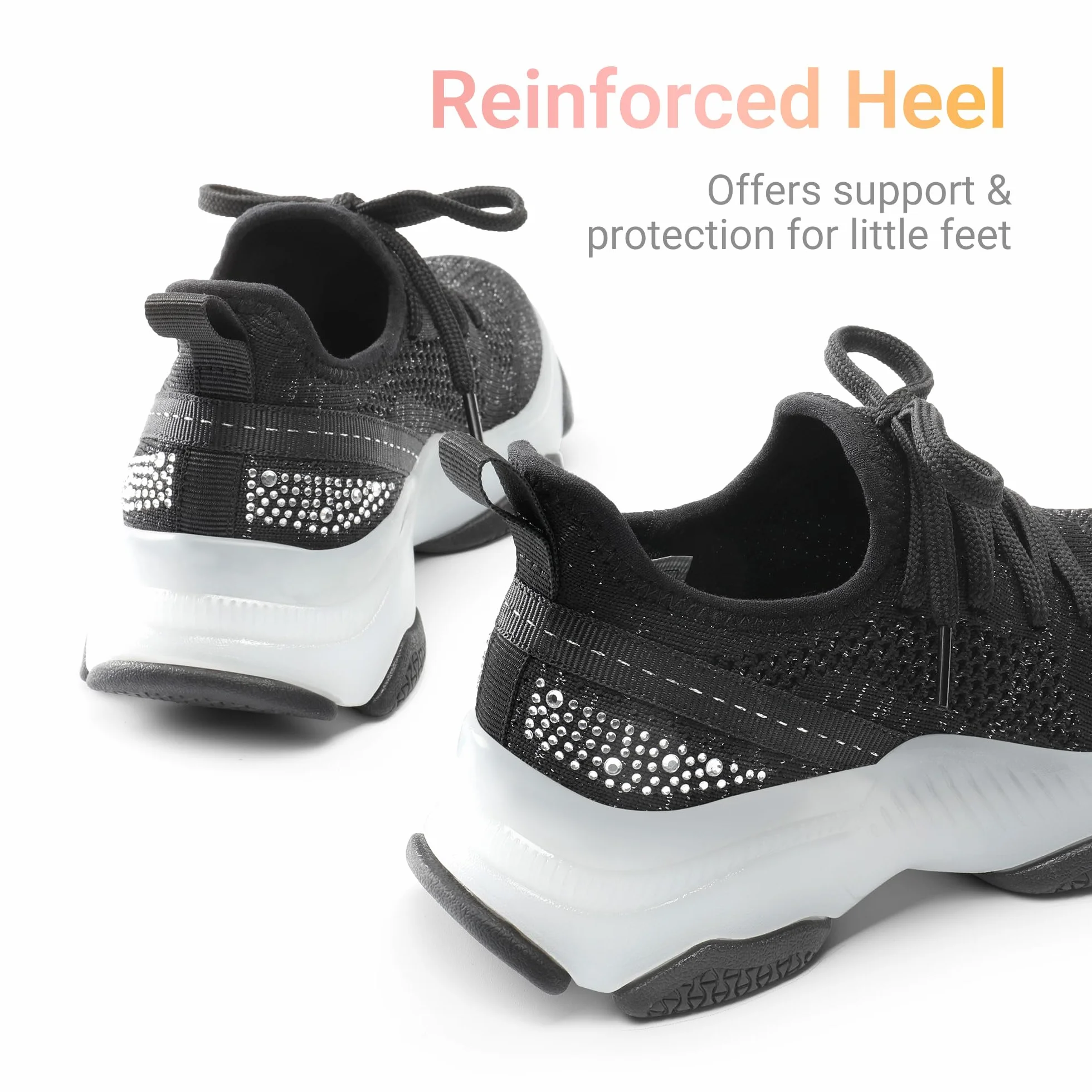 DREAM PAIRS Dziewczęce wsuwane trampki dziecięce błyszczące lekkie buty z żelową podeszwą
