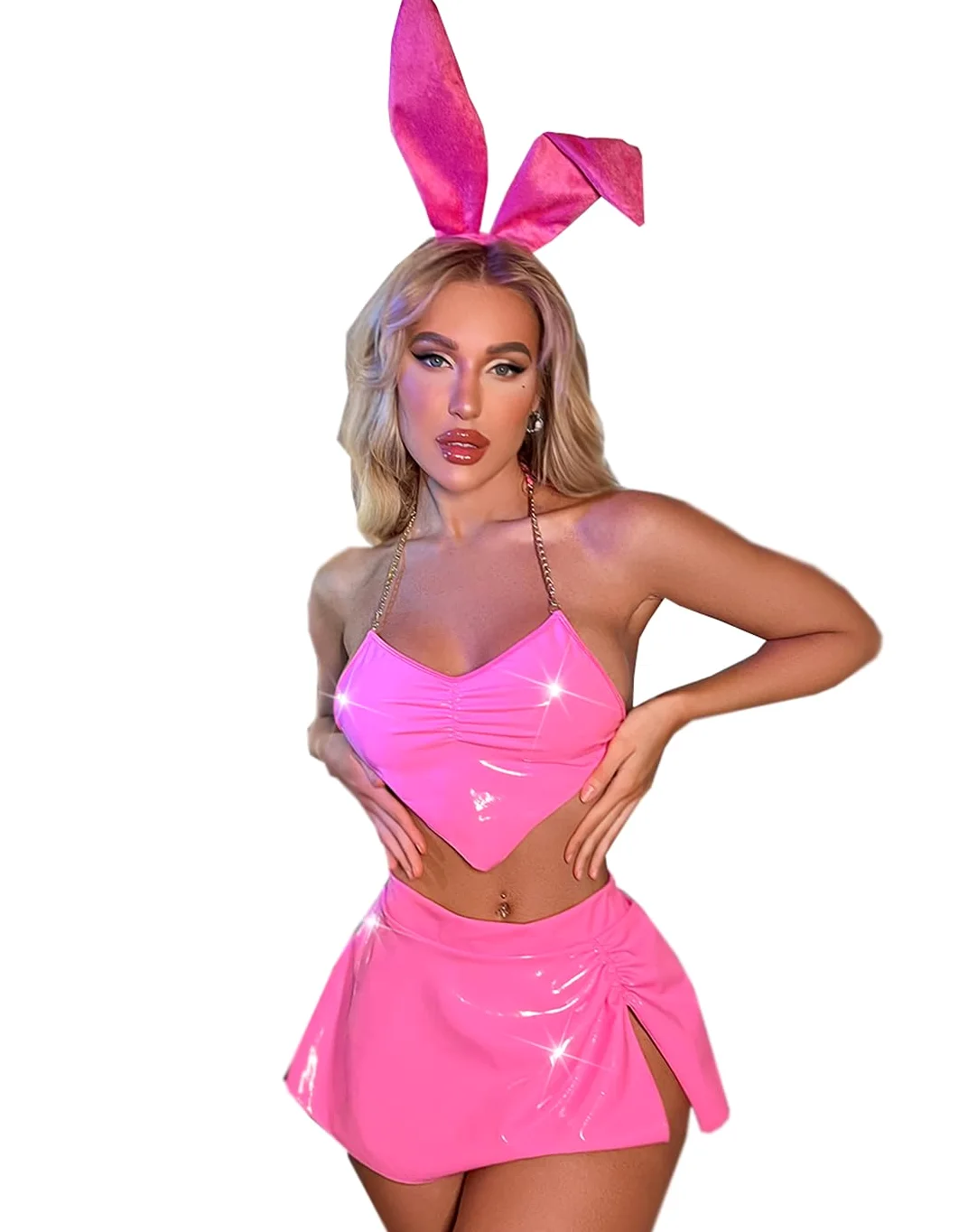 Damski kostium cosplay, urocze szelki, seksowny kostium królika, lateksowe sukienki, kostium na Halloween