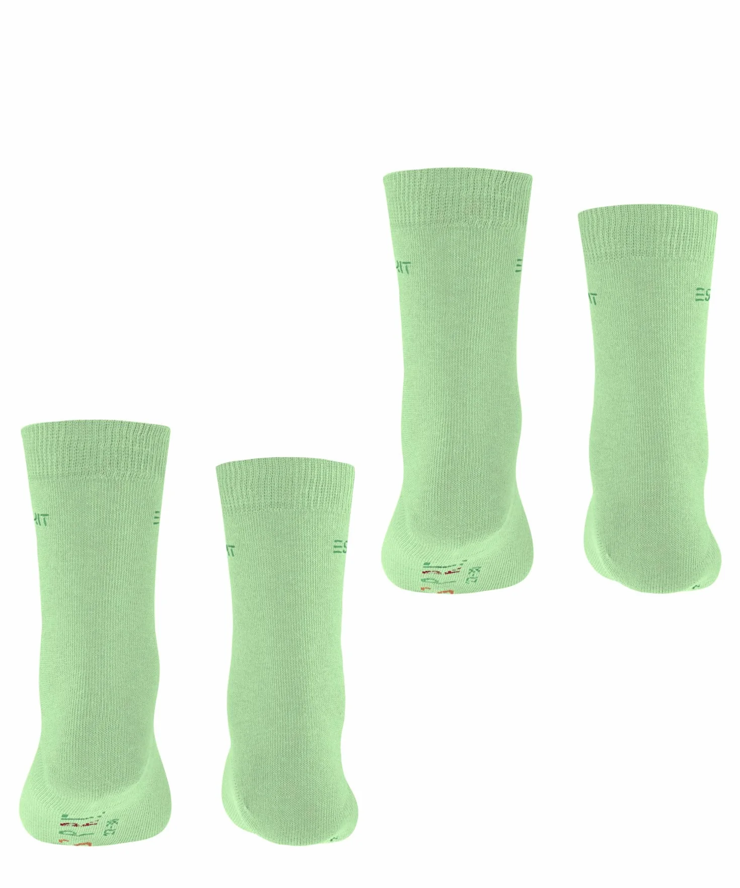 ESPRIT Uniseks - dzieci Skarpety Foot Logo Multipack K So Bawełna jednokolorowe 2 Pak, Zielony After Eight 7134, 31-34
