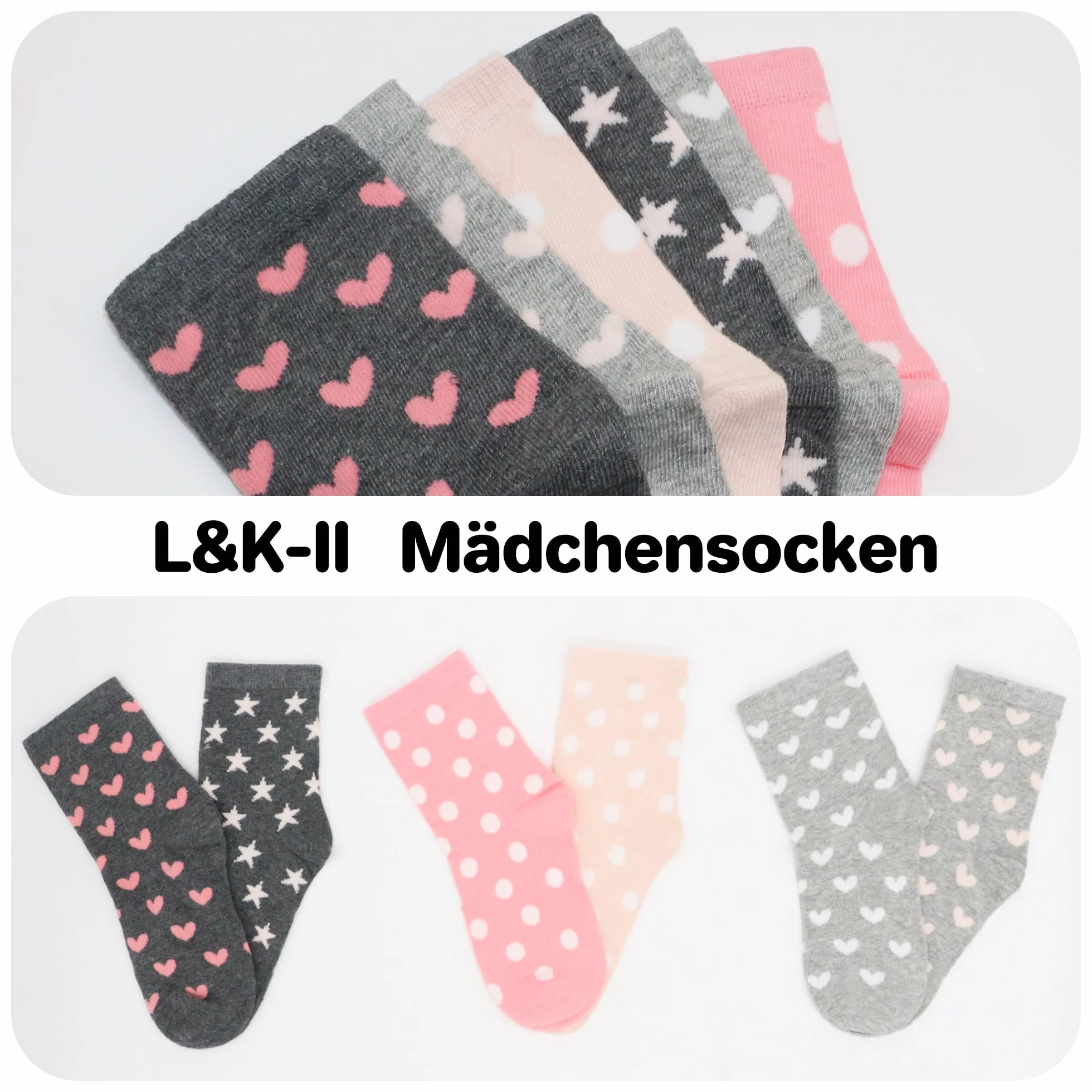 Libella 10/12 szt. dziecięce skarpetki do sneakersów dla dzieci, kolorowe 2108VA