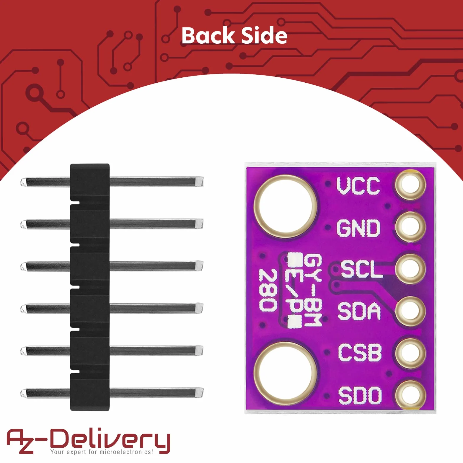 AZDelivery GY-BMP280 Czujnik barometryczny do pomiaru ciśnienia powietrza kompatybilny z Arduino i Raspberry Pi wraz z e-Book!