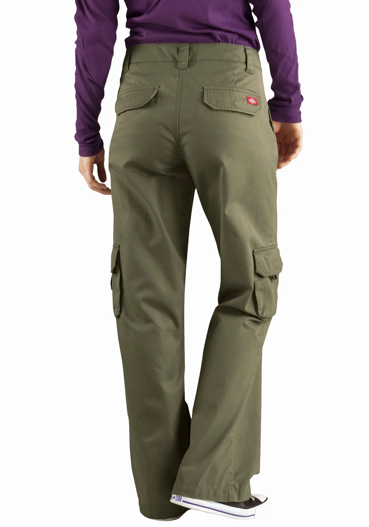 Dickies Damskie spodnie cargo Relaxed, Płukany liść winogron zielony, 42