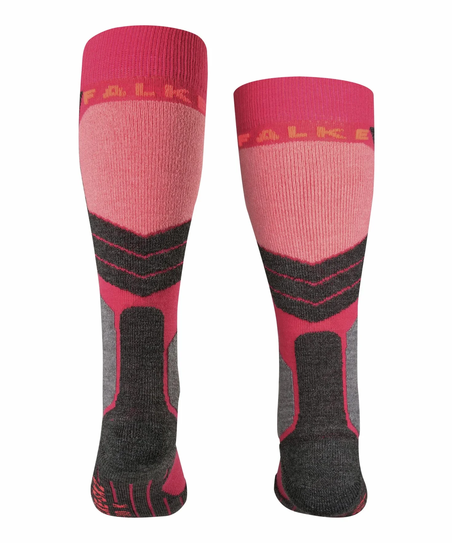 FALKE Uniseks - dzieci Skarpety narciarskie SK2 Intermediate K Kh Wełna ciepłe grube 1 Para, Czerwony Rose 8564, 35-38