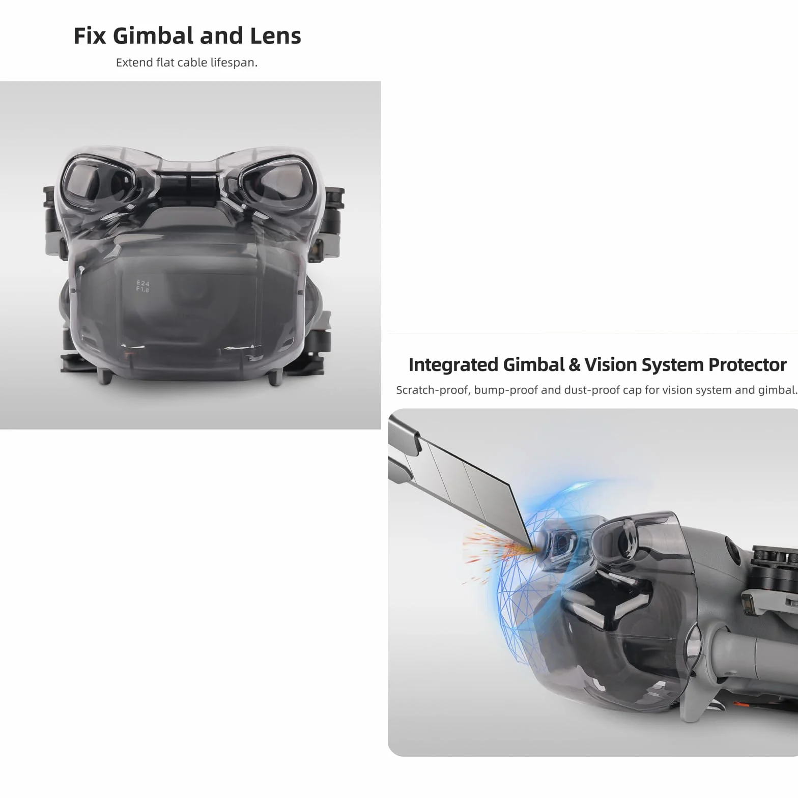 Osłona na gimbal do DJI Mini 5 Pro, pyłoszczelna, odporna na zarysowania osłona obiektywu aparatu, kaptur, osłona gimbala, kompatybilna z akcesoriami do dronów DJI Mini 5 Pro