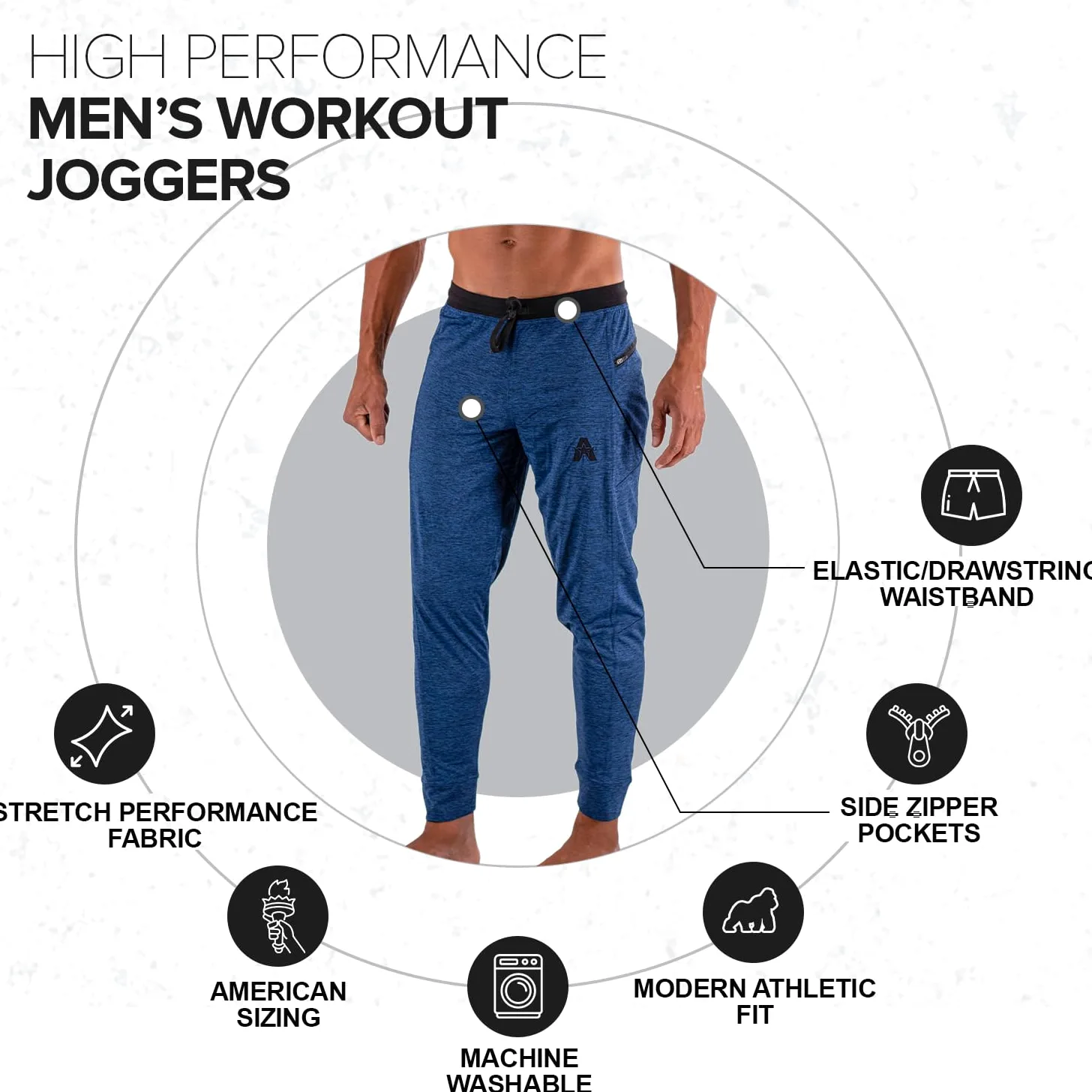 Anthem Athletics Hyperflex Slim Fit męskie joggery treningowe – na siłownię, do biegania, jogi, atletyki, spodnie dresowe treningowe