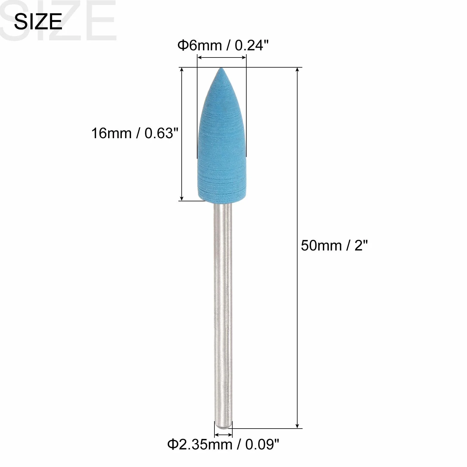 QUARKZMAN 2000 2,35 mm pręt ścierny kamień szlifierski 1/4" (6 mm) końcówka szpiczaste kamienie szlifowanie i polerowanie do usuwania zadziorów polerowanie