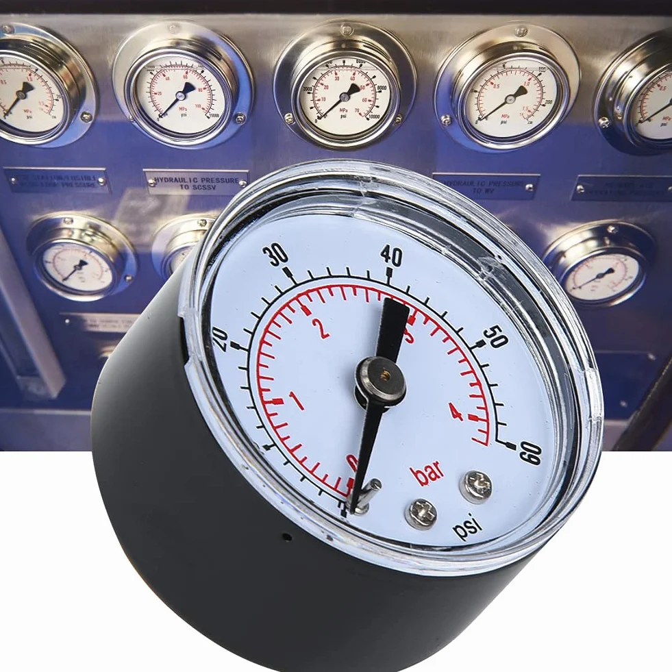 Manometr Wody Manometr Powietrza 10 Bar Manometr 1/8 "BSPT Gwint do Wody do Powietrza do Oleju(0-60psi,0-4bar)