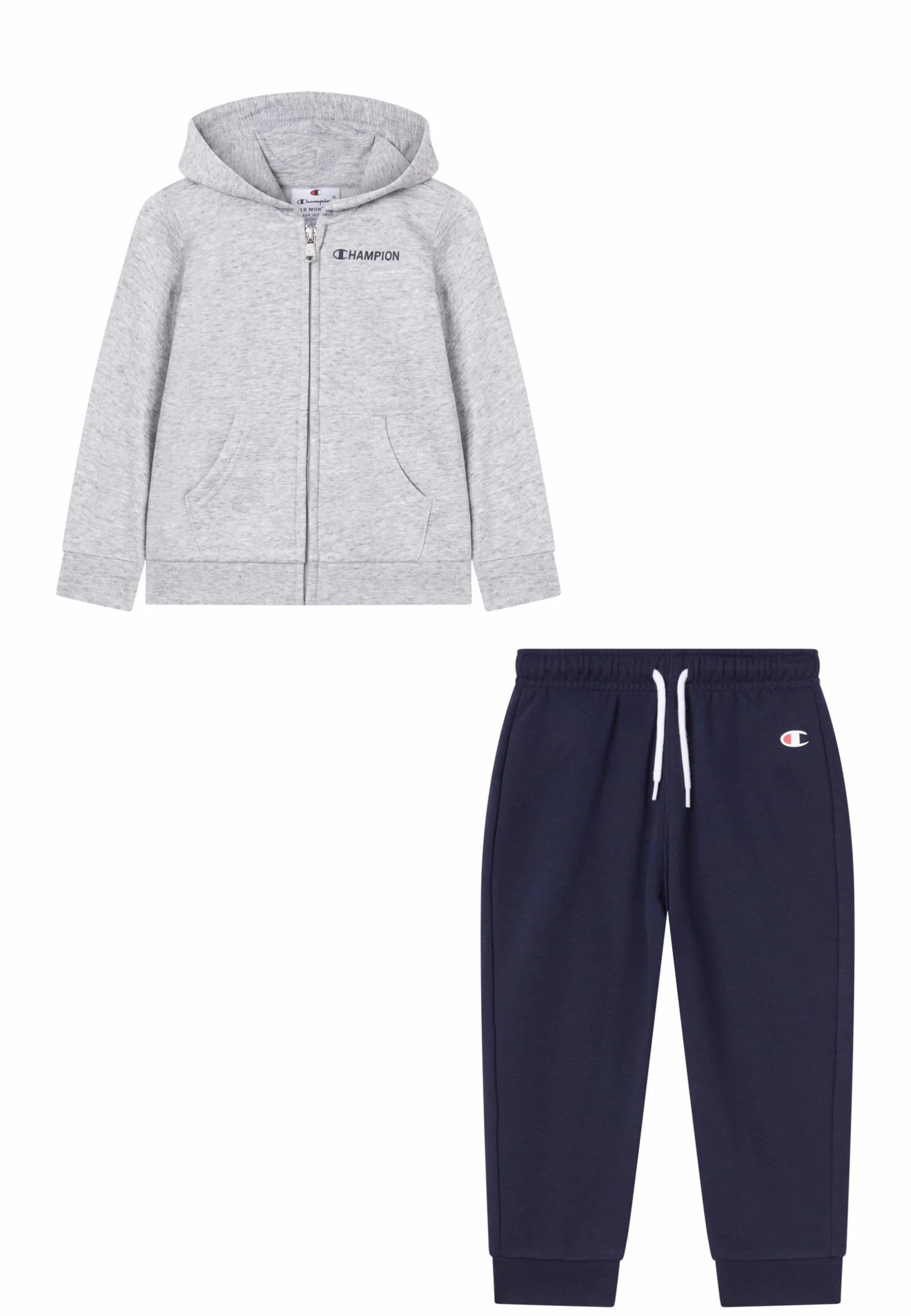 Champion Legacy Boys Kombinezon z kapturem na zamek błyskawiczny szary 80