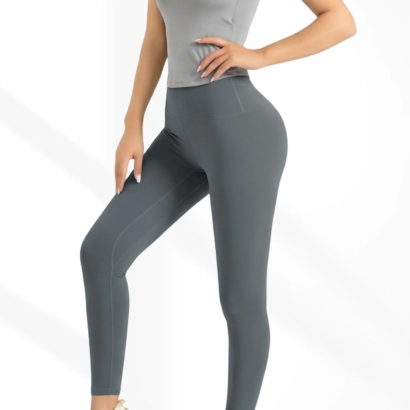 HYCOPROT Wysokie spodnie do jogi damskie miękkie jak masło elastyczne matowe kontrola brzucha legginsy rozciągliwe Creamlush skarpetki treningowe sportowe spodnie do biegania fitness siłownia moda na