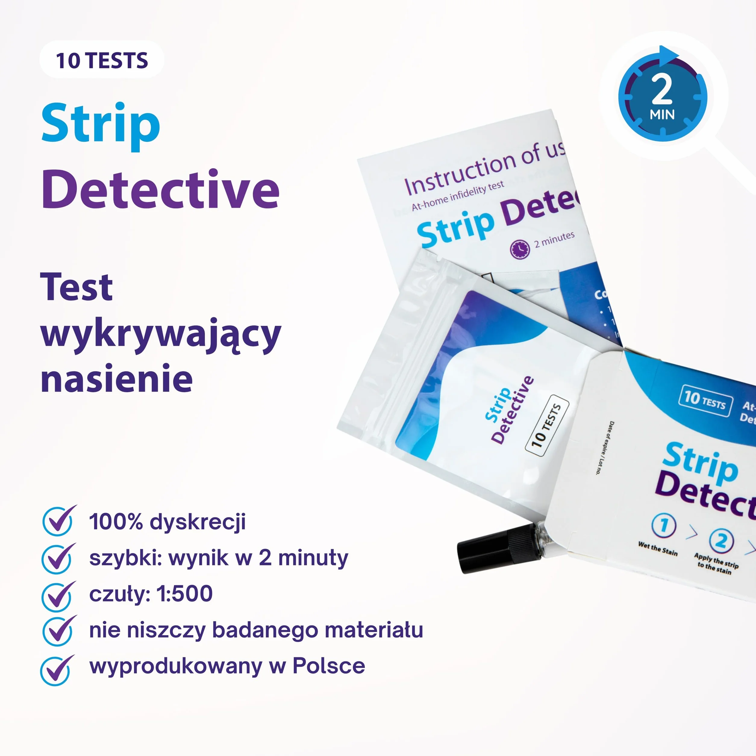 Test wykrywający nasienie Strip Detective - Test Zdrady 10szt w opakowaniu